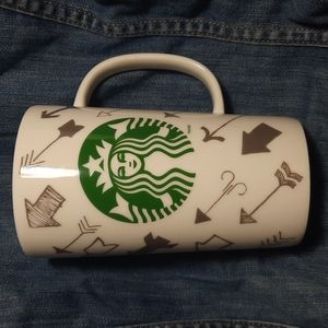 Starbucks Tall Arrow and Red Heart 16oz mug